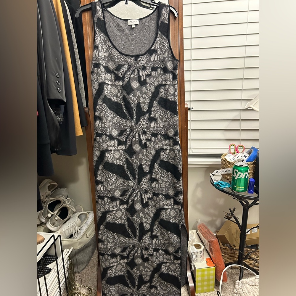 Carmen Marc Valvo Knit Maxi Dress